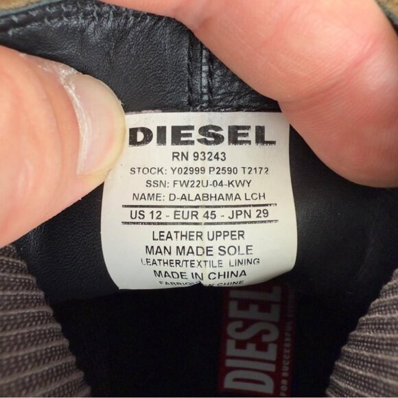 Diesel D Alabhama Leather Suede Boots Size 12 US - Picture 2 of 8